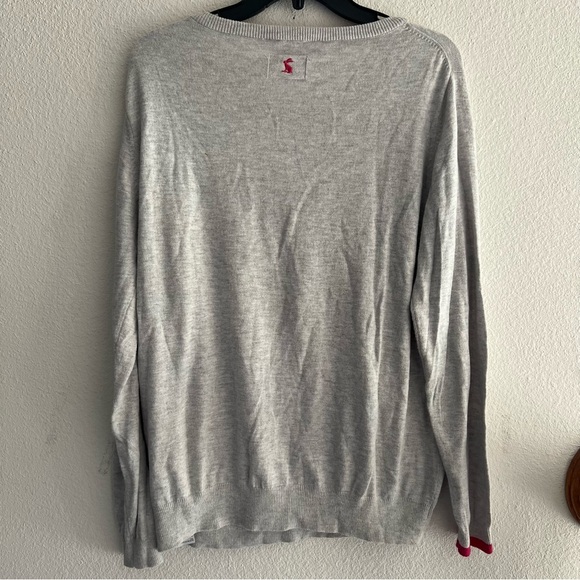 Joules Knitwear Grey Floral Miranda Sweatshirt Size 14 Preppy - Picture 2 of 7